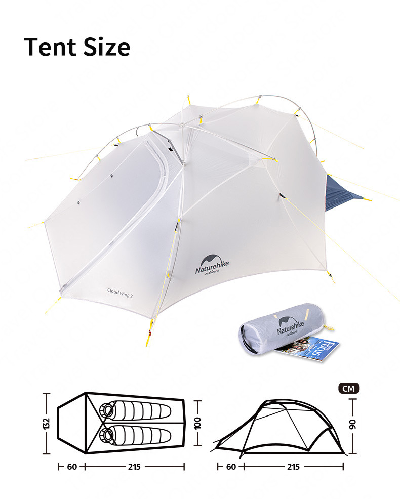 Cheap Goat Tents  Cloud Up   Wing UltraLight 15D 1.5KG 2 Person tent for Outdoor Camping Hiking With Free Mat Tents 